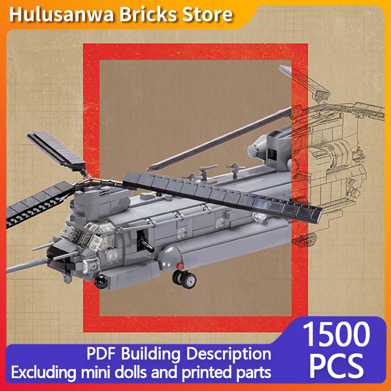 Heavy Equipment Games - Model helikoptera MH-47G, klocki konstrukcyjne MOC,