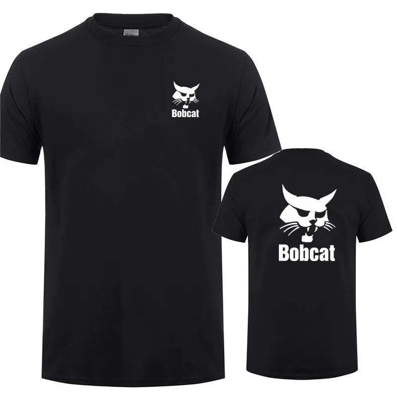 Heavy Equipment Logo - Bobcat T Shirt Letni męski krótki