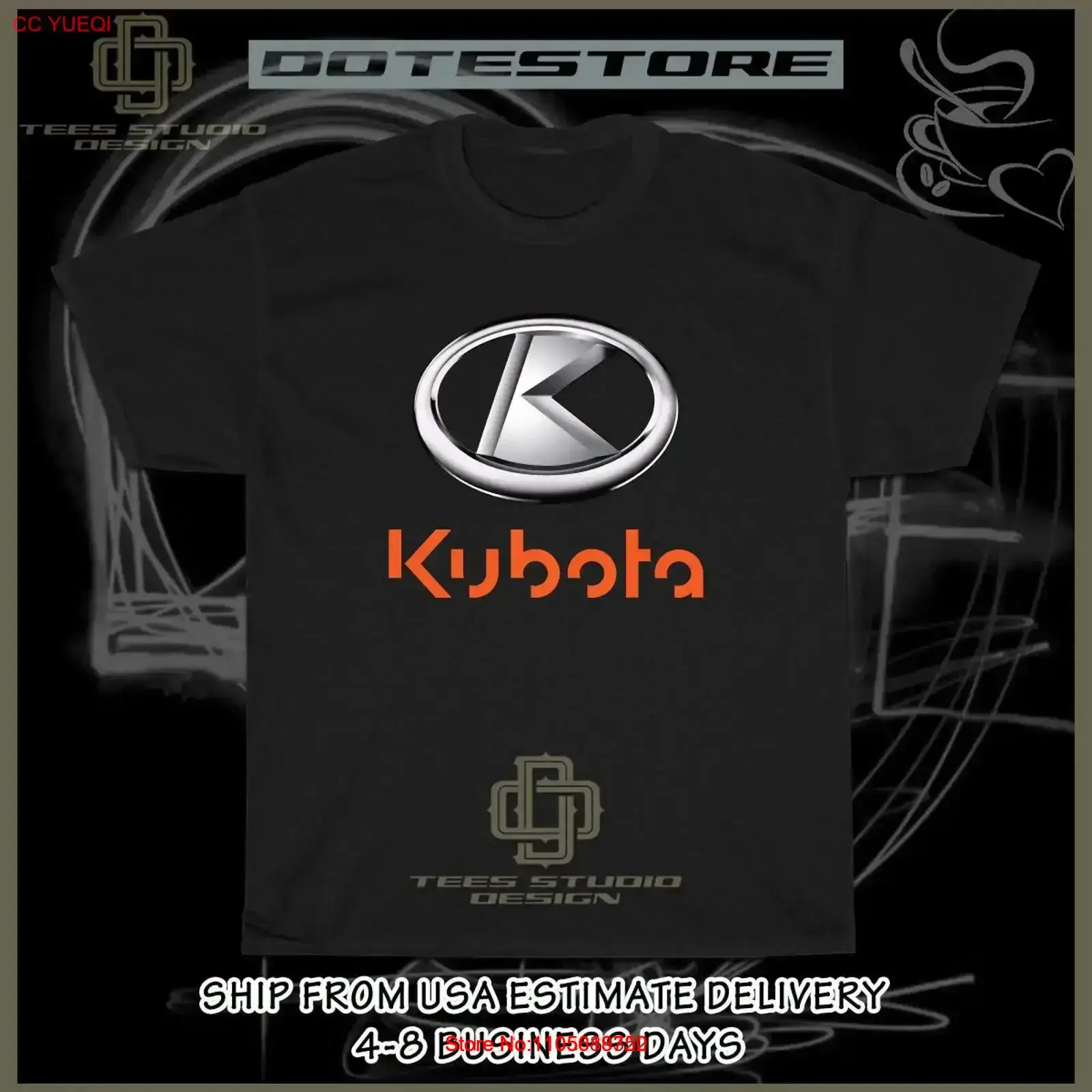 Heavy Equipment Kubota - Nowa koszulka męska z logo Kubota