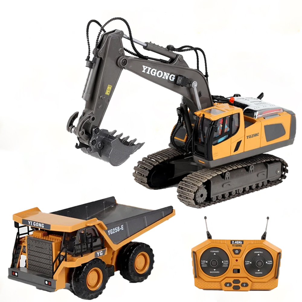 Heavy Equipment Games - 4WD Metalowy RC Koparka, Spycharka, Wywrotka,